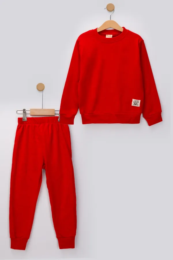 Fitilli Kaşkorse Bisiklet Yaka Çocuk Eşofman Takımı