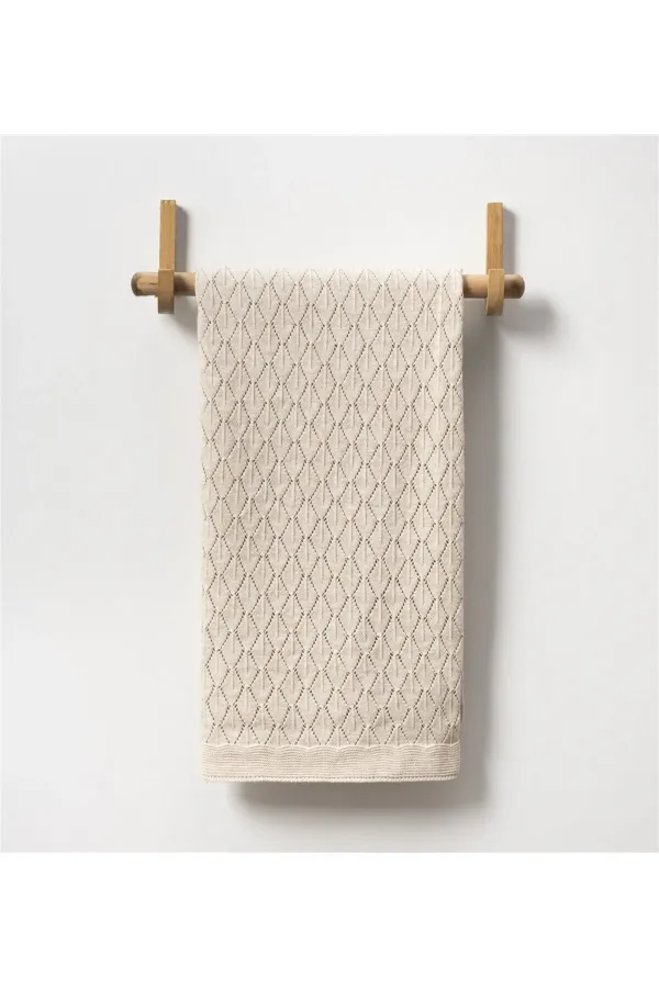 Baklava Desen Bebek Triko Battaniye Bej