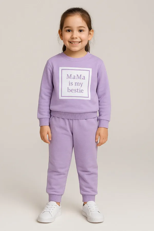 Mama Baskı 2 İp Kız Çocuk Eşofman Takım