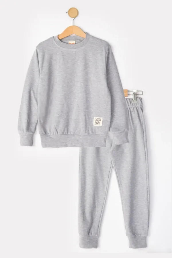 Fitilli Kaşkorse Bisiklet Yaka Çocuk Eşofman Takımı