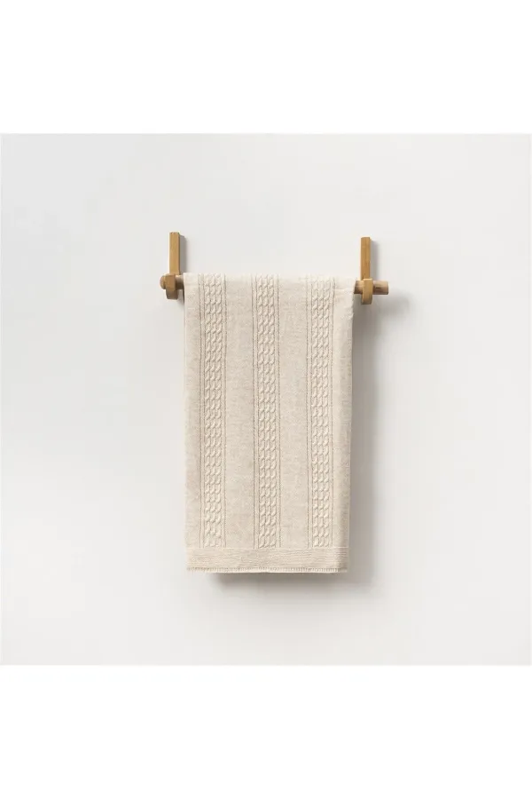 Couverture bébé tricotée à motifs, beige