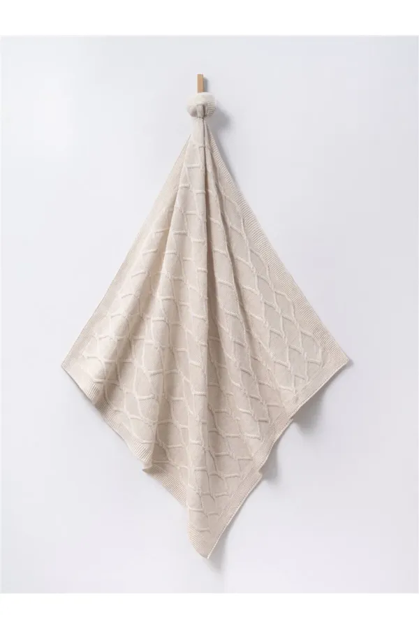 Soft Akrilik Bebek Triko Battaniye Bej