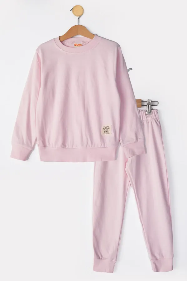 Basic Armalı 2 İplik Bisiklet Yaka Mevsimlik Çocuk Eşofman Takımı