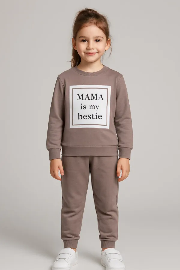 Mama Baskı 2 İp Kız Çocuk Eşofman Takım