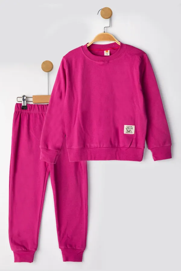 Basic Armalı 2 İplik Bisiklet Yaka Mevsimlik Çocuk Eşofman Takımı