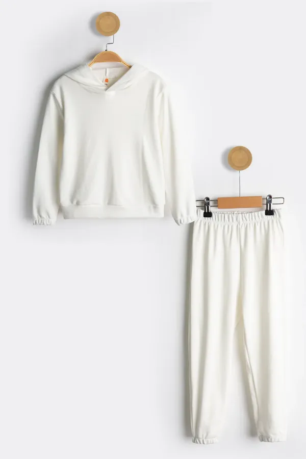 Kapşonlu 2 İplik Mevsimlik Çocuk Eşofman Takımı