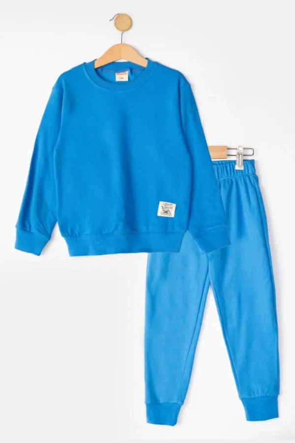 Fitilli Kaşkorse Bisiklet Yaka Çocuk Eşofman Takımı