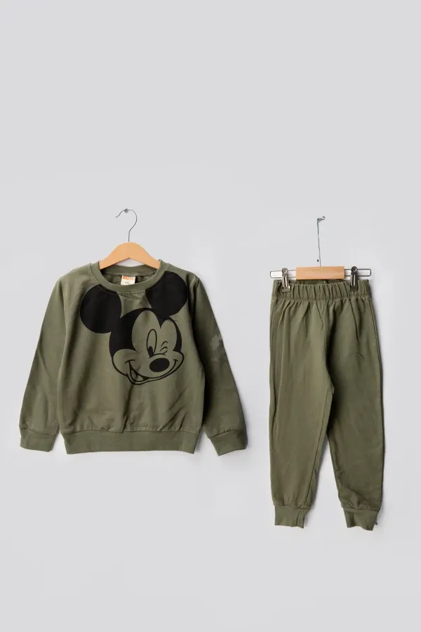 Micky 2 İplik Bisiklet Yaka Çocuk Eşofman Takımı