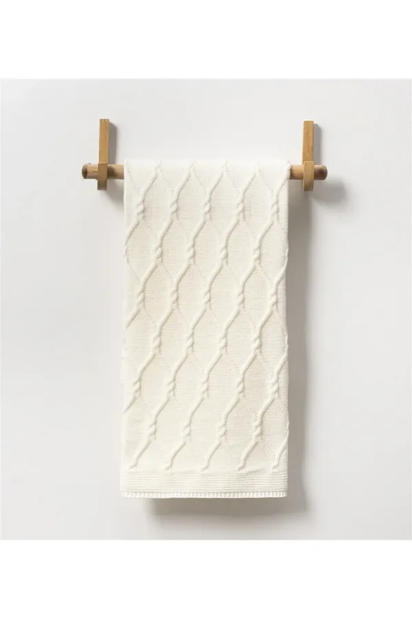 Soft Akrilik Bebek Triko Battaniye Ekru