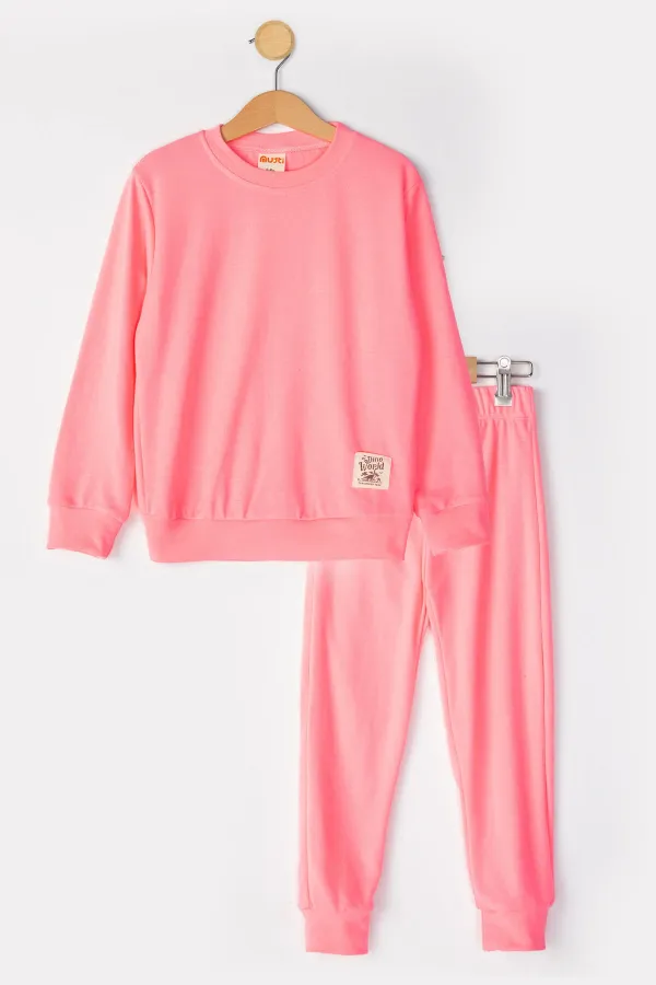 Basic Armalı 2 İplik Bisiklet Yaka Mevsimlik Çocuk Eşofman Takımı