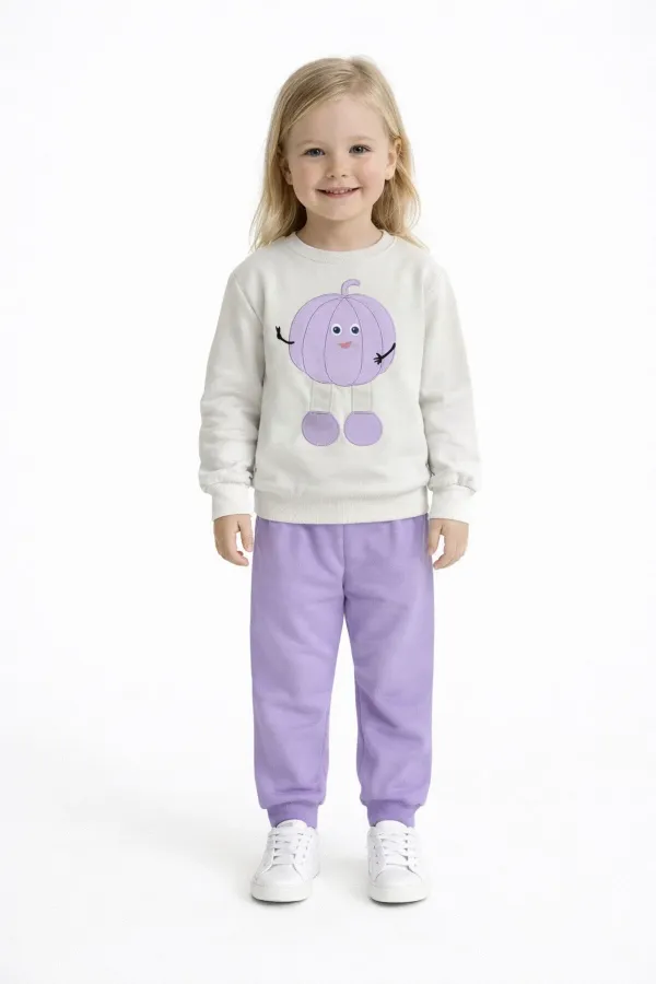 Kabak Nakışlı Kız Erkek Çocuk Eşofman Takım