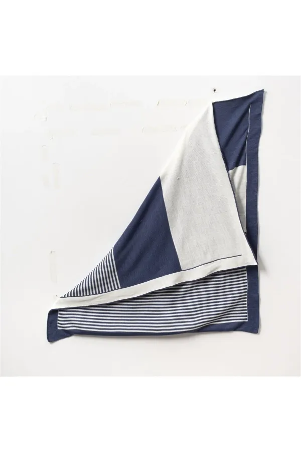 Çift Taraflı Bebek Triko Battaniye Lacivert