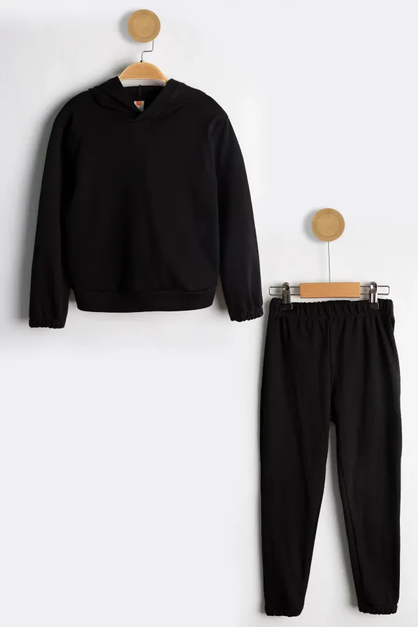 Kapşonlu 2 İplik Mevsimlik Çocuk Eşofman Takımı