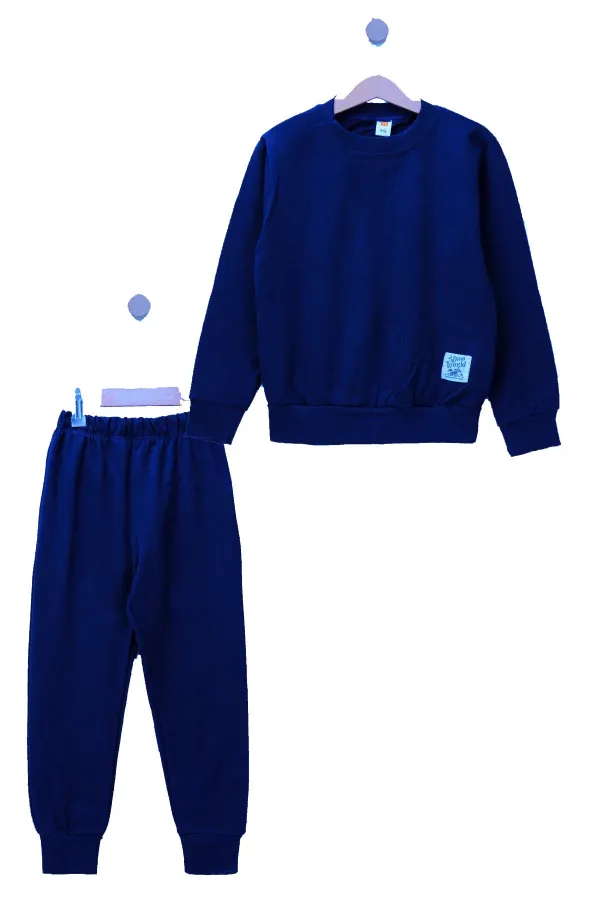 Fitilli Kaşkorse Bisiklet Yaka Çocuk Eşofman Takımı