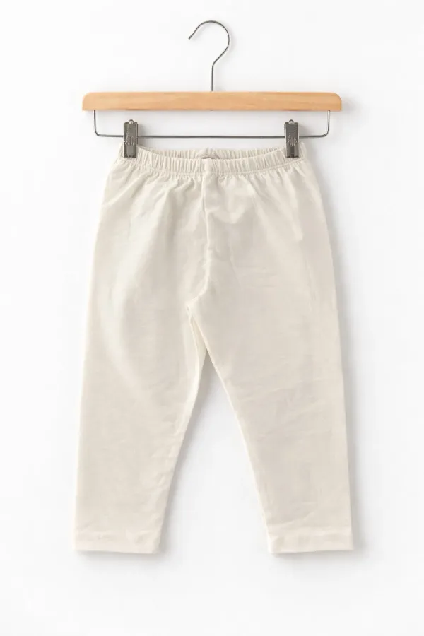 Düz Kız Çocuk Günlük Kapri Tayt