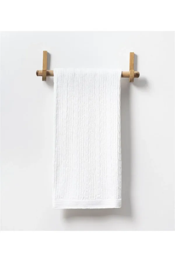 Knitted Pattern Baby Knit Blanket White