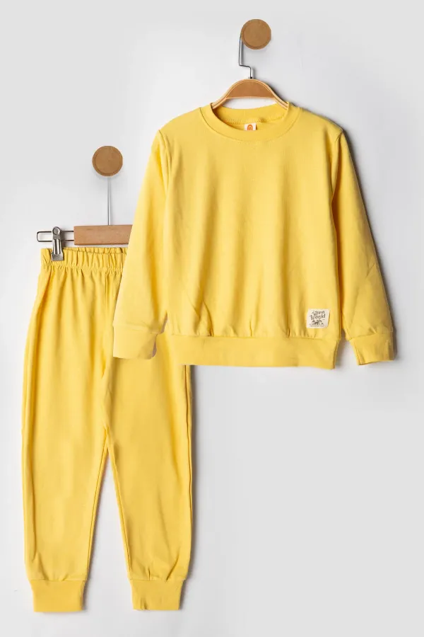 Basic Armalı 2 İplik Bisiklet Yaka Mevsimlik Çocuk Eşofman Takımı