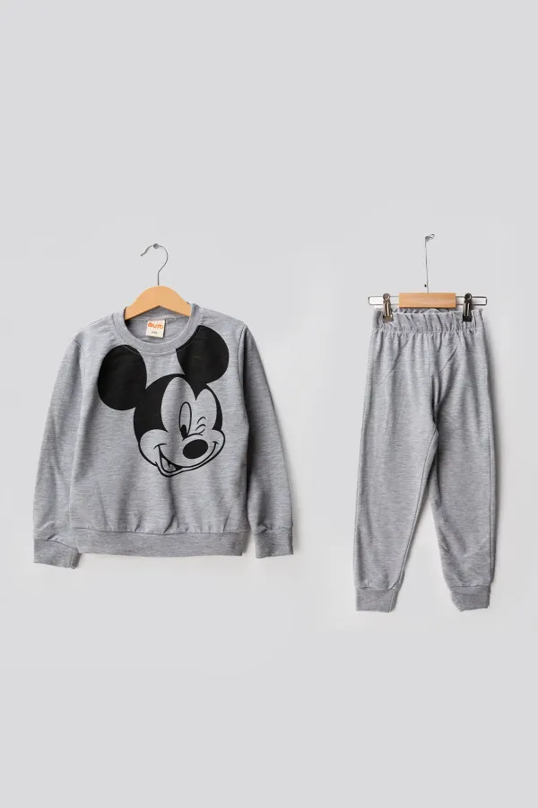 Micky 2 İplik Bisiklet Yaka Çocuk Eşofman Takımı