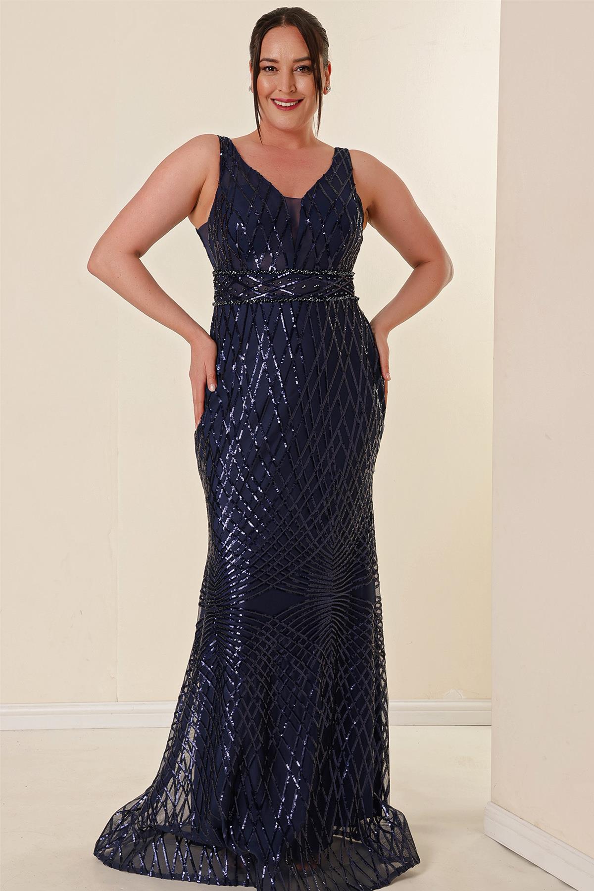 plus size navy blue sequin dress Glamorous Plus Size Sequin Maxi Evening Dress for Red Carpet Events