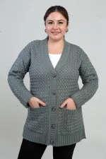 Kadın Sepet Örgü Model Cepli Tunik Hırka