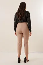 Pantalon grande taille en Lycra avec taille élastique et poches