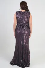 Robe longue à sequins doublée et à encolure carrée pour femme, grandes tailles
