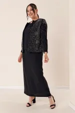 İthal Krep Boncuk İşlemeli Astarlı Üçlü B.B. Takım