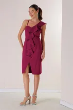 One-Shoulder Evening Dress with Front Slit