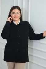 Gilet cardigan grande taille en maille acier avec détails imprimés pierres