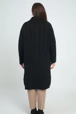 Manteau en maille grande taille pour femme avec poches