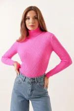 Turtleneck Lycra Acrylic Knit Sweater