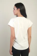 Women's Flower Detailed Lycra Blouse