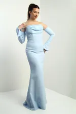 Women's Strapless Set-in Sleeve, Interfacing, Lined Crepe Long Evening Dress