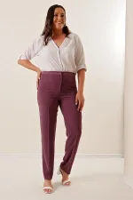Pantalon large en crêpe importé avec côtés élastiqués