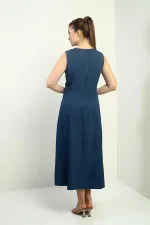 Women's Midi Dress with Chain Detail