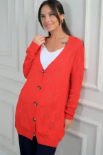 Gilet mercerisé décontracté à col en V et boutons pour femme