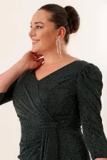 Robe grande taille à volants, doublée et pailletée