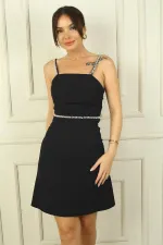 Robe courte drapée à bretelles pour femme