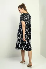 Women's V-Neck Oversize Patterned Dress