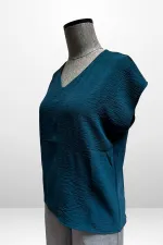 Kadın V Yaka Ayrobin Bluz