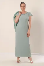 Veste à paillettes, manches demi-lune, robe en crêpe doublée, costume 2 pièces grande taille