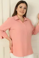 Chemisier BB à col polo et poches, manches trois-quarts