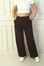 Pantalon Palazzo plissé avec poches pour femme