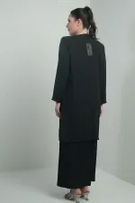 Women's Sequined Chiffon Jacket with Lined Sleeves, Sandy Long Dress, Plus Size, 2-Piece Set