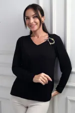 Blouse en lycra pour femme, couleur fraise, avec boucle à l'épaule