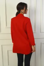 Şal Yaka Likralı Uzun Ceket