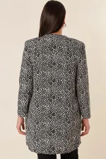 Ensemble deux pièces grande taille à imprimé léopard avec broche au col