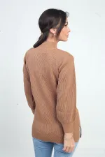 Pull tunique de sport à col bas et motif tricoté