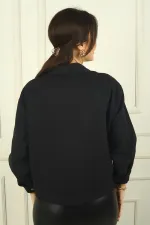Manteau court en cachemire pour femme avec poche zippée sur le devant