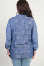 Veste grande taille pour femme avec manches repliées et fermeture éclair sur le devant